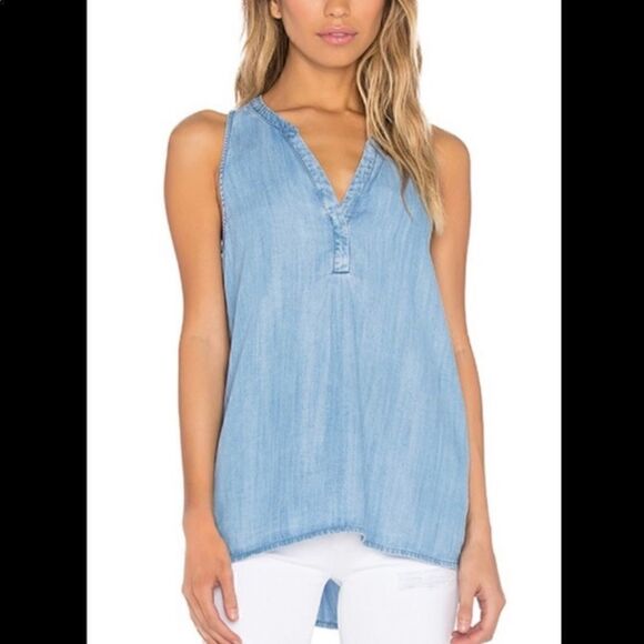 NWT joie soft Carley B chambray denim tank top - Picture 10 of 10